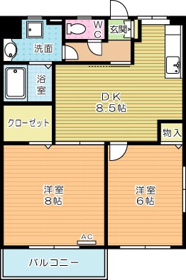 グレースヴィラ白銀 606号室 間取り