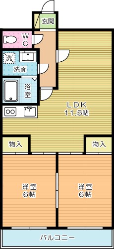 フォーサイトフォワイエ片野Ｒ 505号室 間取り