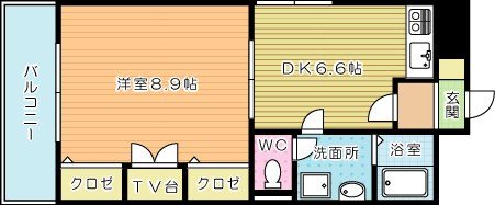 コスモス小倉駅前Ⅱ 303号室 間取り