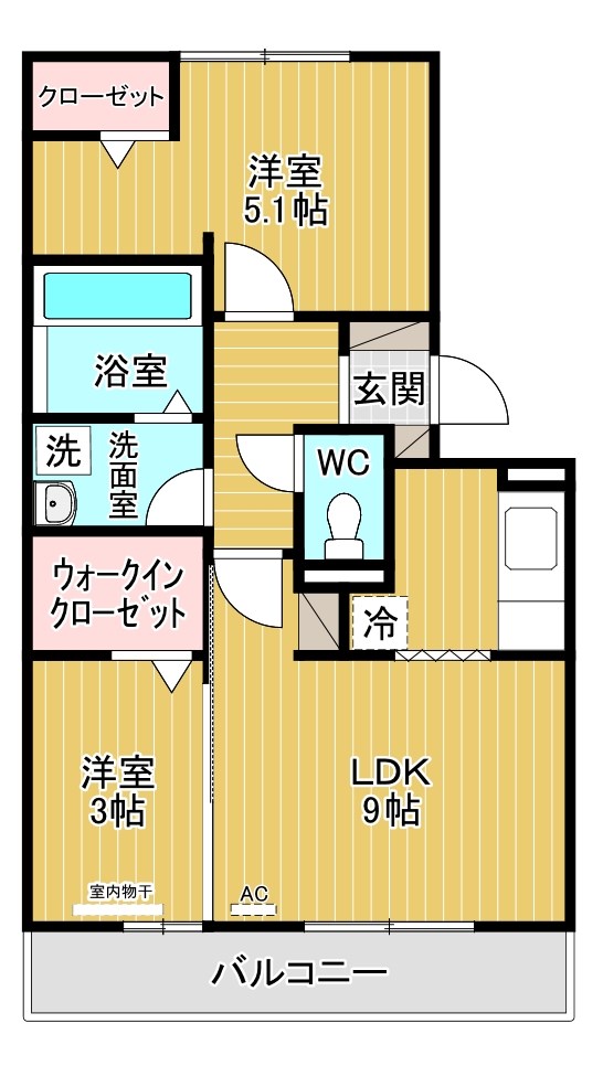 桜橋山荘  305号室 間取り