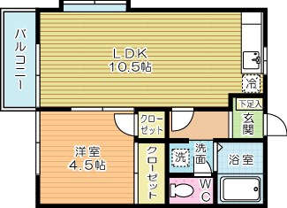 ドムス緑ヶ丘  201号室 間取り