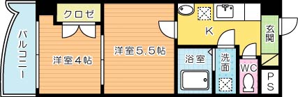 ロイヤルマジェスティ 1305号室 間取り