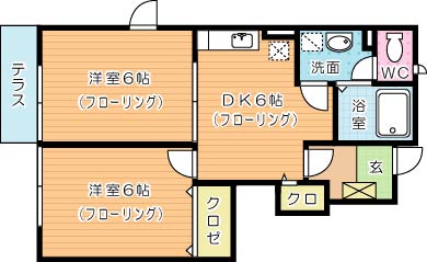 カルムフローレ 102号室 間取り