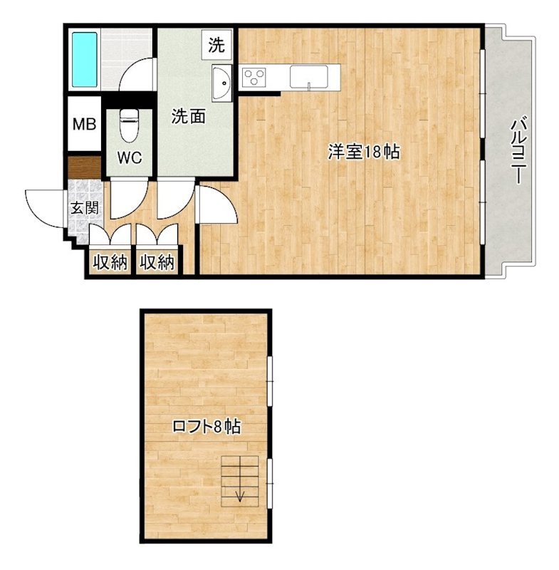 サンシティ日明  802号室 間取り