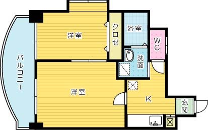 プリンセス香春口 301号室 間取り