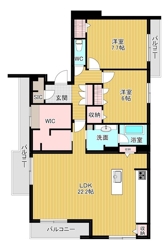 シャーメゾン西小倉駅前 301号室 間取り