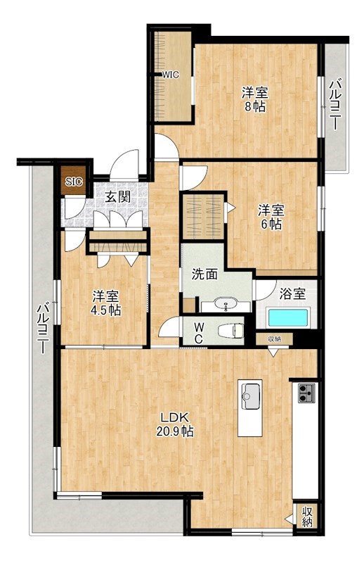 シャーメゾン西小倉駅前 401号室 間取り