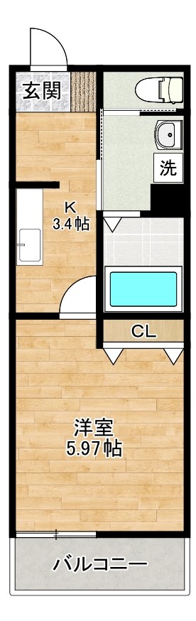 貴船町アパート　A棟 201号室 間取り