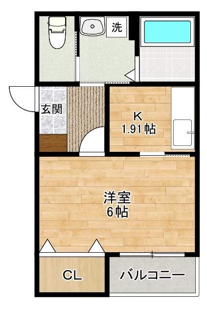 貴船町アパート　B棟 103号室 間取り