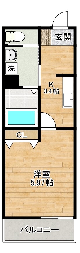 貴船町アパート　B棟 間取り図