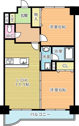 ニューシティアパートメンツ南小倉Ⅱ 間取り図