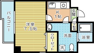 ボヌール三萩野 502号室 間取り