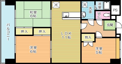 サンシティ駅南 401号室 間取り