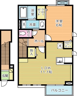 ユニゾン奥田  205号室 間取り