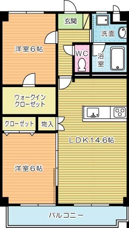 メルベーユ石田（Merveille　Ishida) 206号室 間取り
