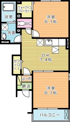 アンジュA棟 103号室 間取り