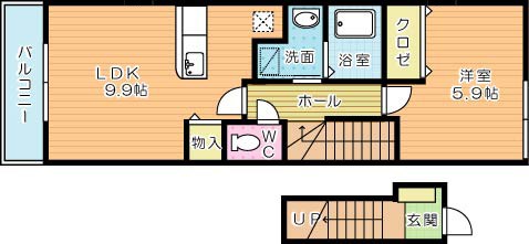 グランデフィC 202号室 間取り