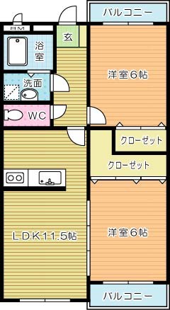 プレステージ東貫αⅠ 105号室 間取り