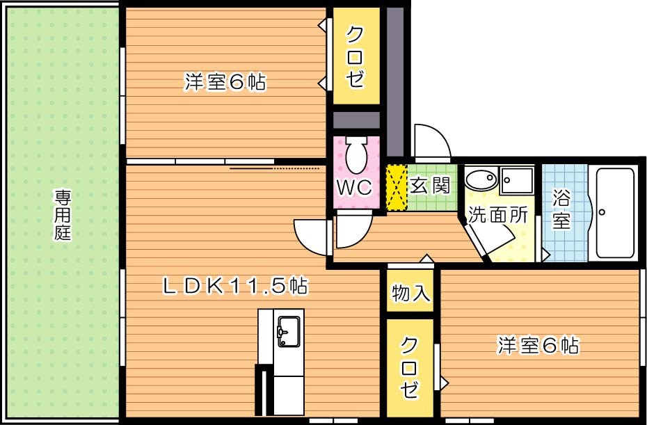 セレーネひびきの　 間取り図