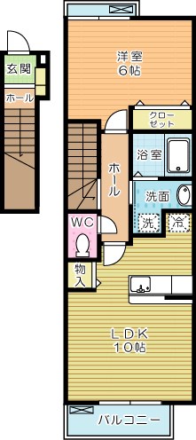 プリムローズ徳力新町Ｂ 間取り図