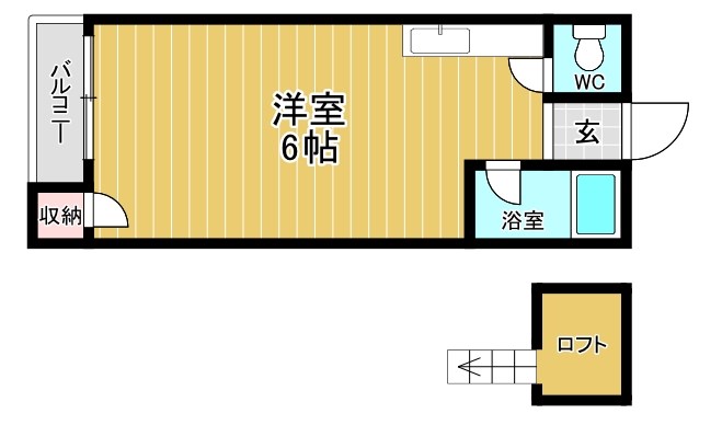 オアシス泉台　Ａ棟 203満号室 間取り