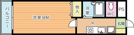 フルール林 202号室 間取り