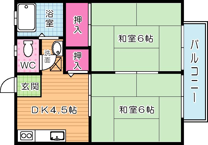 ヴィラカメリア  201号室 間取り