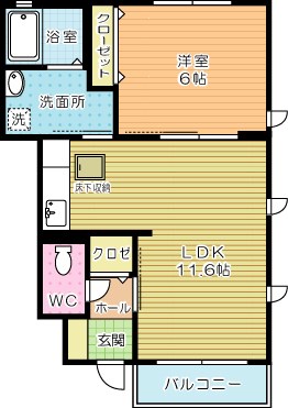 エスポアール　A棟  102号室 間取り