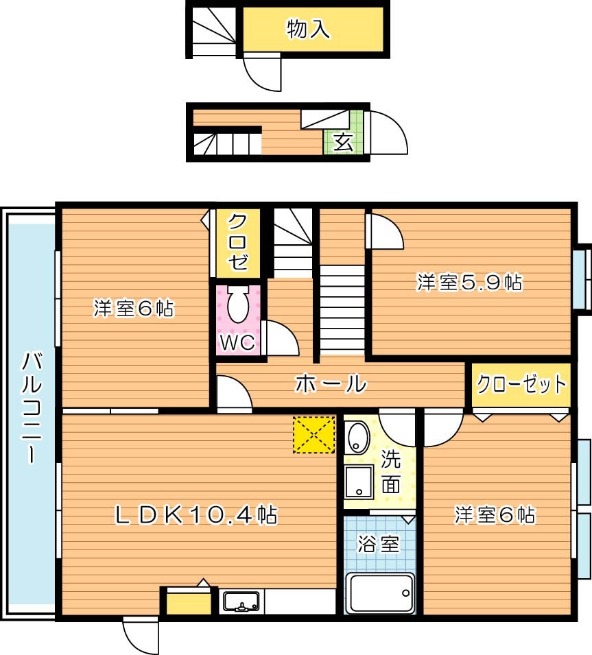 サンパティークメゾン　Ｂ棟 間取り図