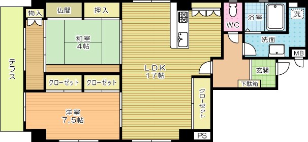 ＫＮビル古船場 101号室 間取り