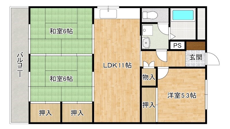 ヴィザージュ南小倉 間取り図