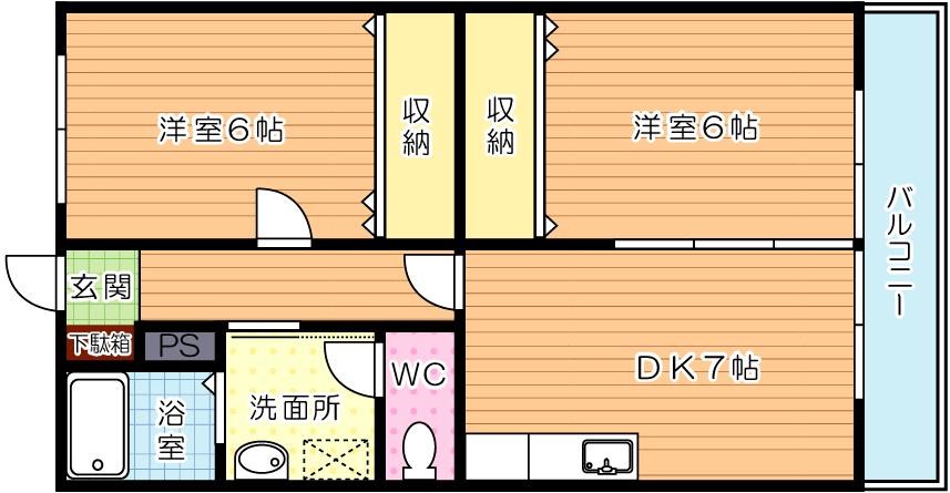 ソレイユ水巻 205号室 間取り