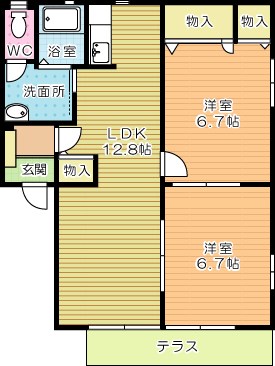 アヴェニールアージュ　Ａ棟  102号室 間取り