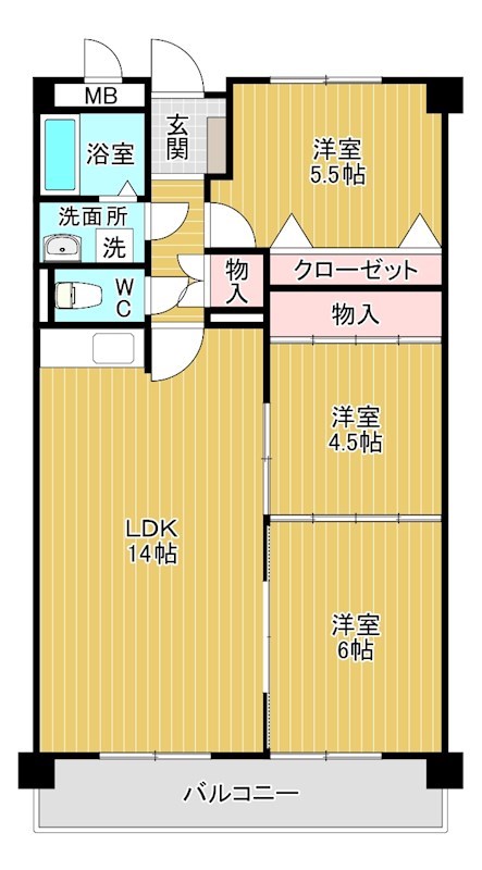 菊竹ビル金鶏 間取り図