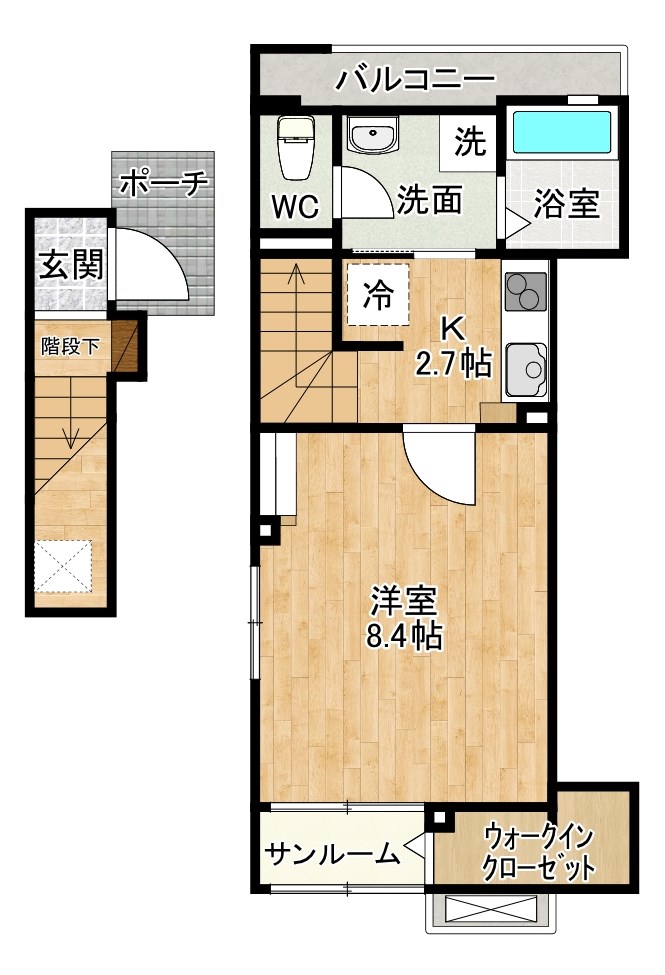 サニーサイド  202号室 間取り