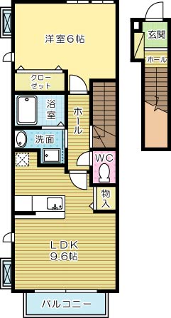 グリンデルハイム若園Ｃ 間取り図