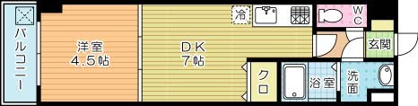 リッツ霧ヶ丘 202号室 間取り