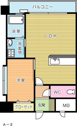 アンテス上到津 703号室 間取り