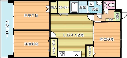 ブランメゾン企救丘 102号室 間取り