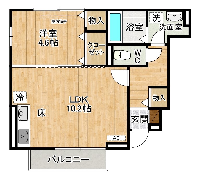 GRANCASA下貫（グランカーサ下貫） 101号室 間取り