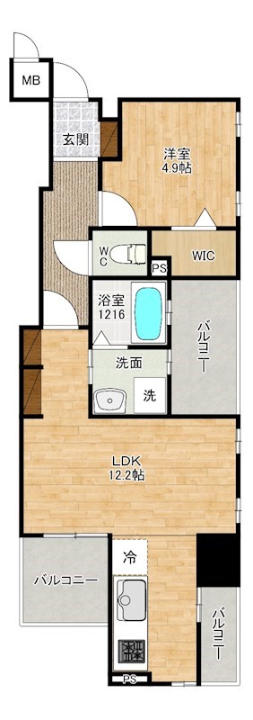 ラフィーネ香春口  206号室 間取り