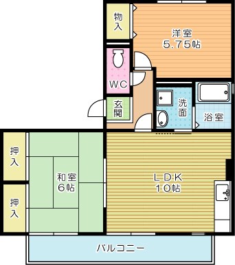 クレール徳力Ⅱ 間取り図