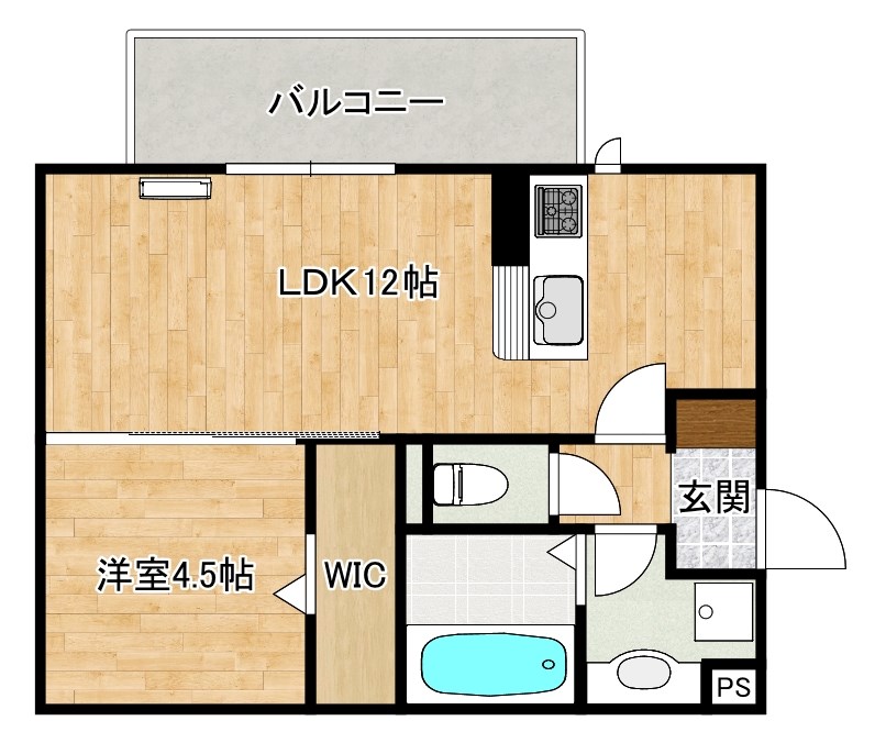 ストレイト葛葉 205号室 間取り