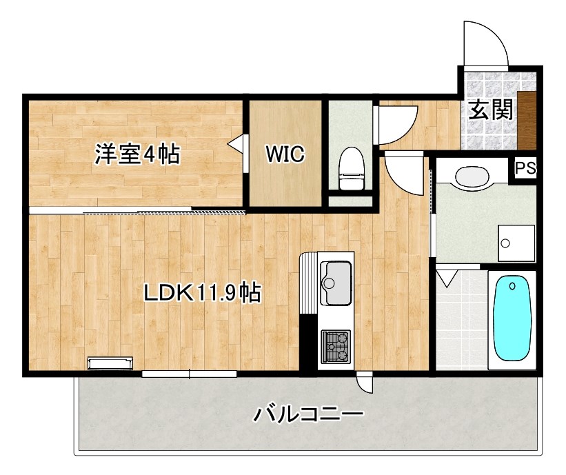 ストレイト葛葉 303号室 間取り