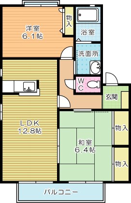 プリムヴェールパルク　Ｇ棟 202号室 間取り