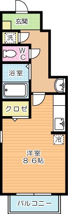 ラディエ足原  103号室 間取り