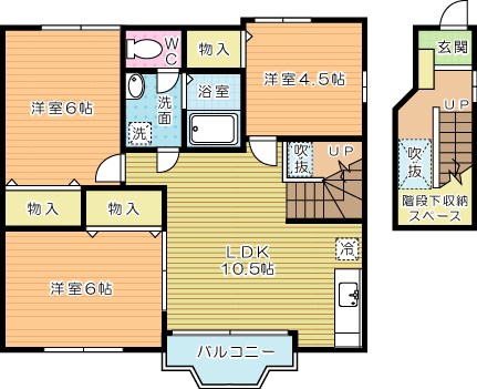 カーサ徳光Ｂ 201号室 間取り