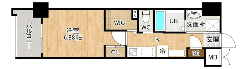 ウィングス到津の森 707号室 間取り