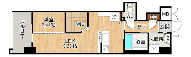 ウィングス到津の森  1205号室 間取り