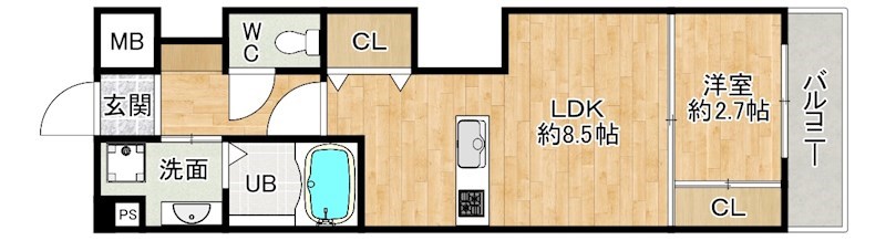 Studie小文字通り（スタディ小文字通り）  205号室 間取り